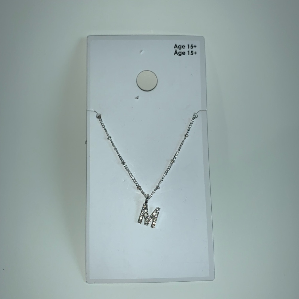 Silver Initial 'M' Necklace